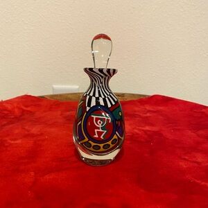 Vibrant Multicolor Art Glass Bottle